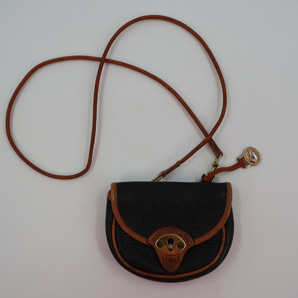 Dooney & Bourke Crossbody Bag Womens Small Navy Blue All Weather Leather Vintage